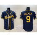 M.Brewers #9 Bob Uecker Navy With Home Patch Limited Stitched Jersey