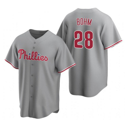 P.Phillies #28 Alec Bohm Gray Road Jersey