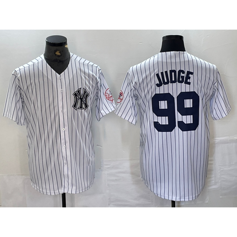NY.Yankees #99 Aaron Judge Name White With Patch 2024 Cool Base Stitched Jersey