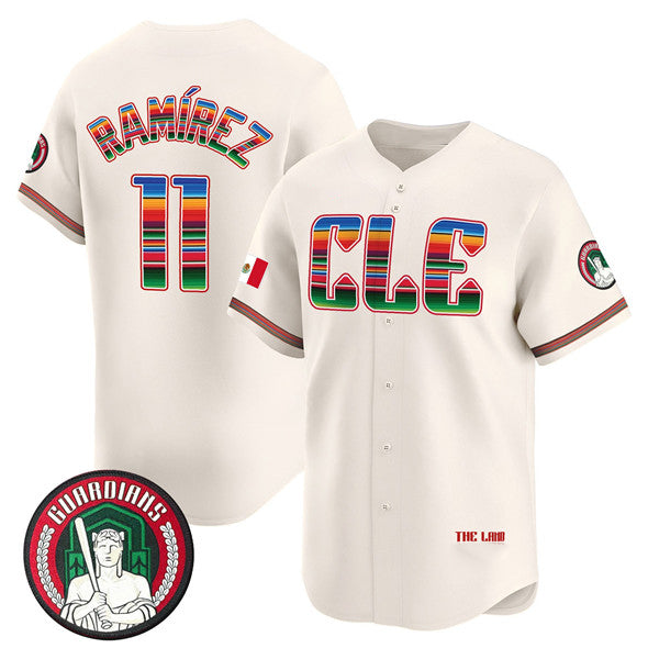C.Guardians #11 Jose Ramirez Cream Mexico Vapor Premier Limited Stitched Jersey