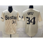 BR.Sox #34 David Ortiz Cream Gothic Vapor Limited Stitched  Jersey
