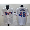 T.Rangers #48 Jacob deGrom White 2024 Gold Collection Limited Cool Base Jersey