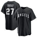 LA.Angels #27 Mike Trout Black Lights Out Limited Stitched Jersey