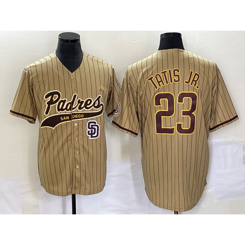 SD.Padres #23 Fernando Tatis Jr. Tan NEW 2023 Cool Base 2 Stitched Jersey
