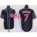 C.Cubs #7 Dansby Swanson Black 2025 Independence Day Vapor Premier Limited Stitched Jersey