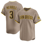 SD.Padres #3 Jackson Merrill Tan 2024 Alternate Limited Stitched Jersey