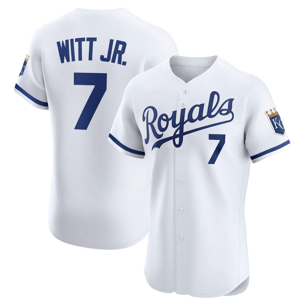 KC.Royals #7 Bobby Witt Jr.White Home Elite Player Jersey