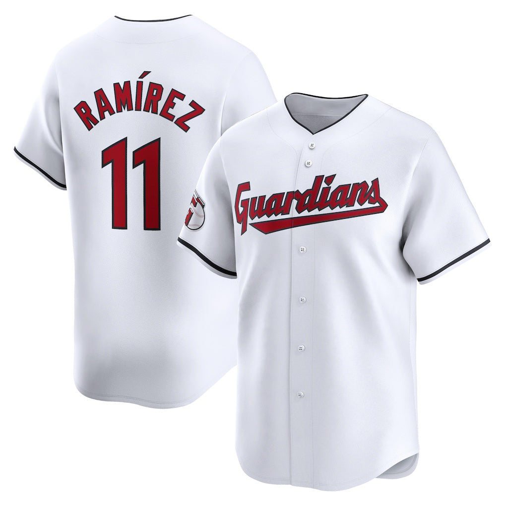 C.Guardians #11 Jose Ramirez White Home Limited Player Jersey