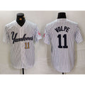 NY.Yankees #11 Anthony Volpe White Pinstripe Fashion Cool Base Jerseys