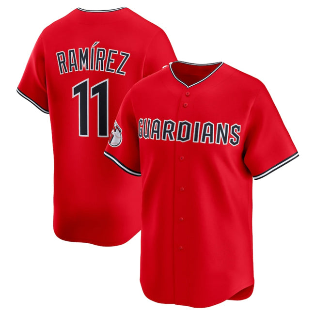 C.Guardians #11 Jose Ramirez Red Alternate Limited Stitched Jersey