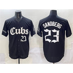 C.Cubs #23 Ryne Sandberg Black 'Gothic North Side Edition' Vapor Premier Limited Stitched Jersey