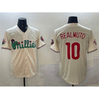 P.Phillies #10 J.T. Realmuto Cream Phanatic Limited Stitched Jersey