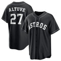 H.Astros #27 Jose Altuve Black Lights Out Limited Stitched  Jersey