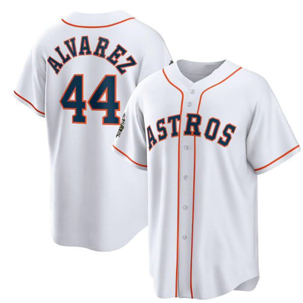 H.Astros #44 Yordan Alvarez White 2022 World Series Home Stitched 2  Jersey