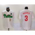 P.Phillies #3 Bryce Harper White Green Cool Base Stitched Jerseys