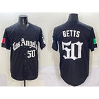 LA.Dodgers #50 Mookie Betts Black Mexico 2025 LA Gothic Style With Fernando Patch Vapor Premier Limited Stitched Jersey