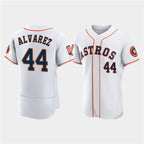 H.Astros #44 Yordan Alvarez White 60th Anniversary Flex Base Stitched  Jersey