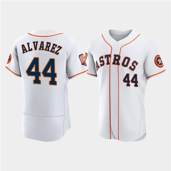 H.Astros #44 Yordan Alvarez White 60th Anniversary Flex Base Stitched  Jersey