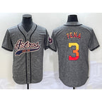 H.Astros #3 Jeremy Pena Grey Gridiron Cool Base Stitched Jersey