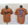 LA.Dodgers #5 Freddie Freeman Number Olive Cool Base 2 Limited Stitched Jersey