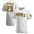 SD.Padres #23 Fernando Tatis Jr. White-Brown Home Authentic Player Jersey