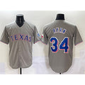 T.Rangers #34 Nolan Ryan Grey With Patch Cool Base Stitched Jersey