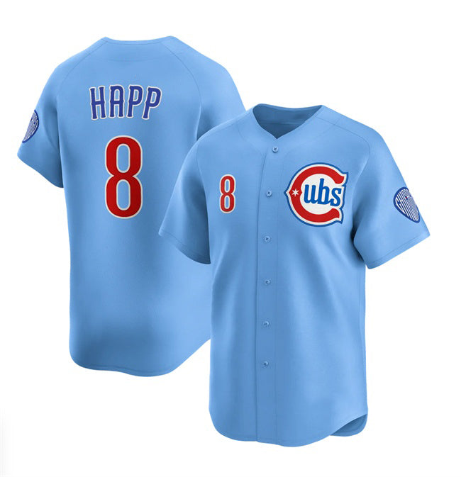 C.Cubs #8 Ian Happ Blue 2024-25 2nd Alternate Limited Stitched Jersey