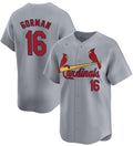 St. Louis Cardinals #16 Nolan Gorman Gray 2024 Away Limited Stitched Jersey