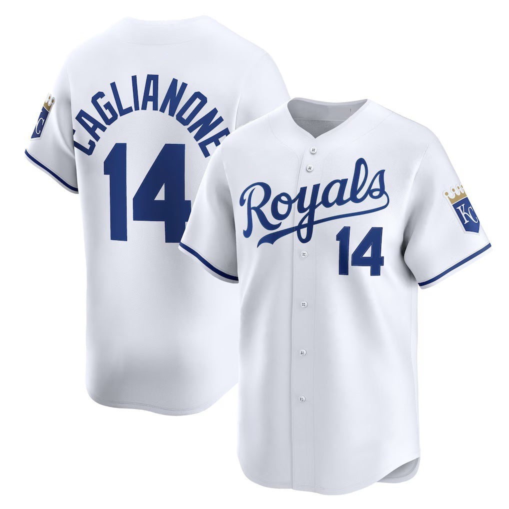 KC.Royals #14 Jac Caglianone White Home Limited Player Jersey