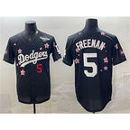 LA.Dodgers #5 Freddie Freeman Black 2025 World Series Patch Tokyo Series Limited Stitched Jersey