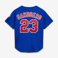 C.Cubs #23 Ryne Sandberg Mitchell & Ness Royal Cooperstown Collection 1997 Mesh Batting Practice Button-Up Jersey