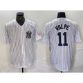 NY.Yankees #11 Anthony Volpe Name White With Patch 2024 Cool Base Stitched Jersey