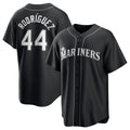 S.Mariners #44 Julio rodriguez Black Lights Out Limited Stitched  Jersey