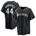 S.Mariners #44 Julio rodriguez Black Lights Out Limited Stitched  Jersey