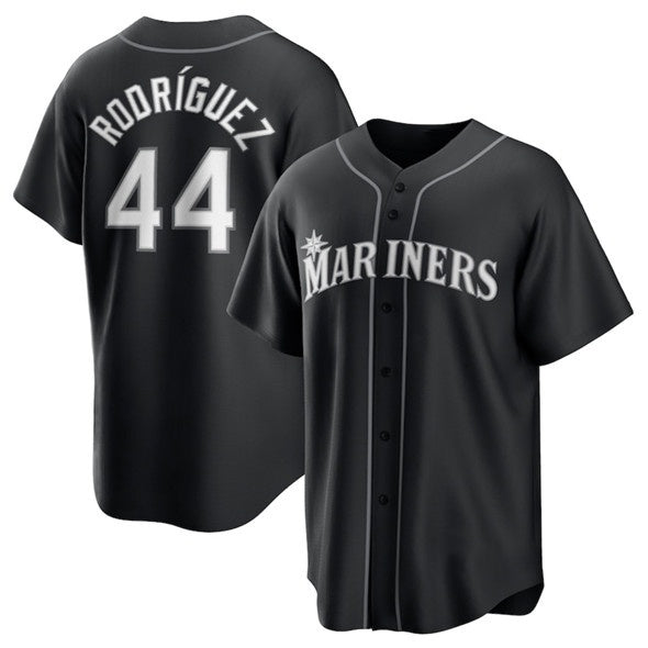 S.Mariners #44 Julio rodriguez Black Lights Out Limited Stitched  Jersey