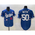 LA.Dodgers #50 Mookie Betts Royal 2025 Tokyo Series Limited Stitched Jersey