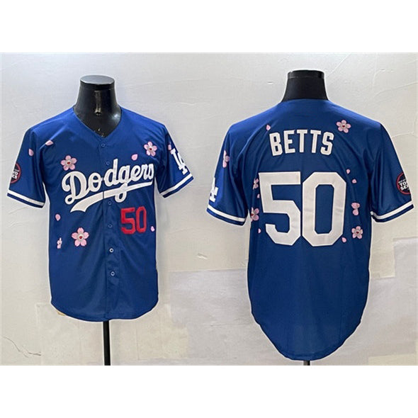 LA.Dodgers #50 Mookie Betts Royal 2025 Tokyo Series Limited Stitched Jersey