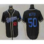 LA.Dodgers #50 Mookie Betts Number Black Cool Base 2 With Patch Stitched Jersey