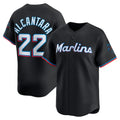 M.Marlins #22 Sandy Alcantara Black Alternate Limited Player Jersey