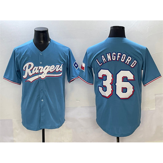 T.Rangers #36 Wyatt Langford Blue Limited Stitched Jersey