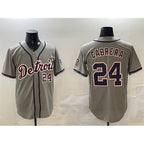 D.Tigers #24 Miguel Cabrera Gray Cool Base Stitched Jersey