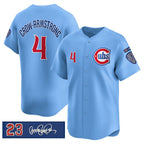C.Cubs #4 Pete Crow-Armstrong Blue 'Ryne Sandberg Tribute' Vapor Limited V3 Stitched Jersey