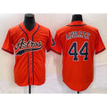 H.Astros #44 Yordan Alvarez Orange With Patch Cool Base Stitched  Jersey