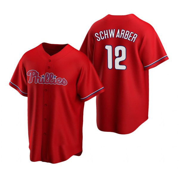 P.Phillies #12 Kyle Schwarber Red Cool Base Stitched Jersey