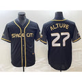 H.Astros #27 Jose Altuve Black City Connect Cool Base Stitched  Jersey