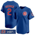 C.Cubs #2 Nico Hoerner Royal 'Ryne Sandberg Tribute' Vapor Limited V3 Stitched Jersey