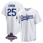 LA.Dodgers #25 Tommy Edman White 2024 World Series Champions Cool Base Stitched Jersey