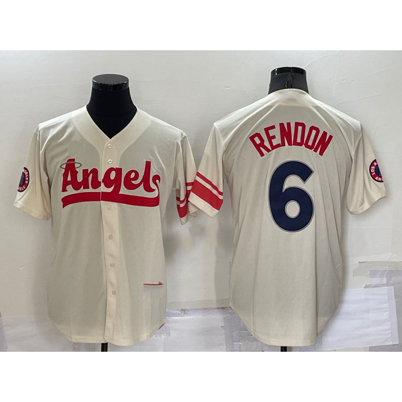 LA.Angels #6 Anthony Rendon Cream 2022 City Connect Cool Base Stitched Jersey