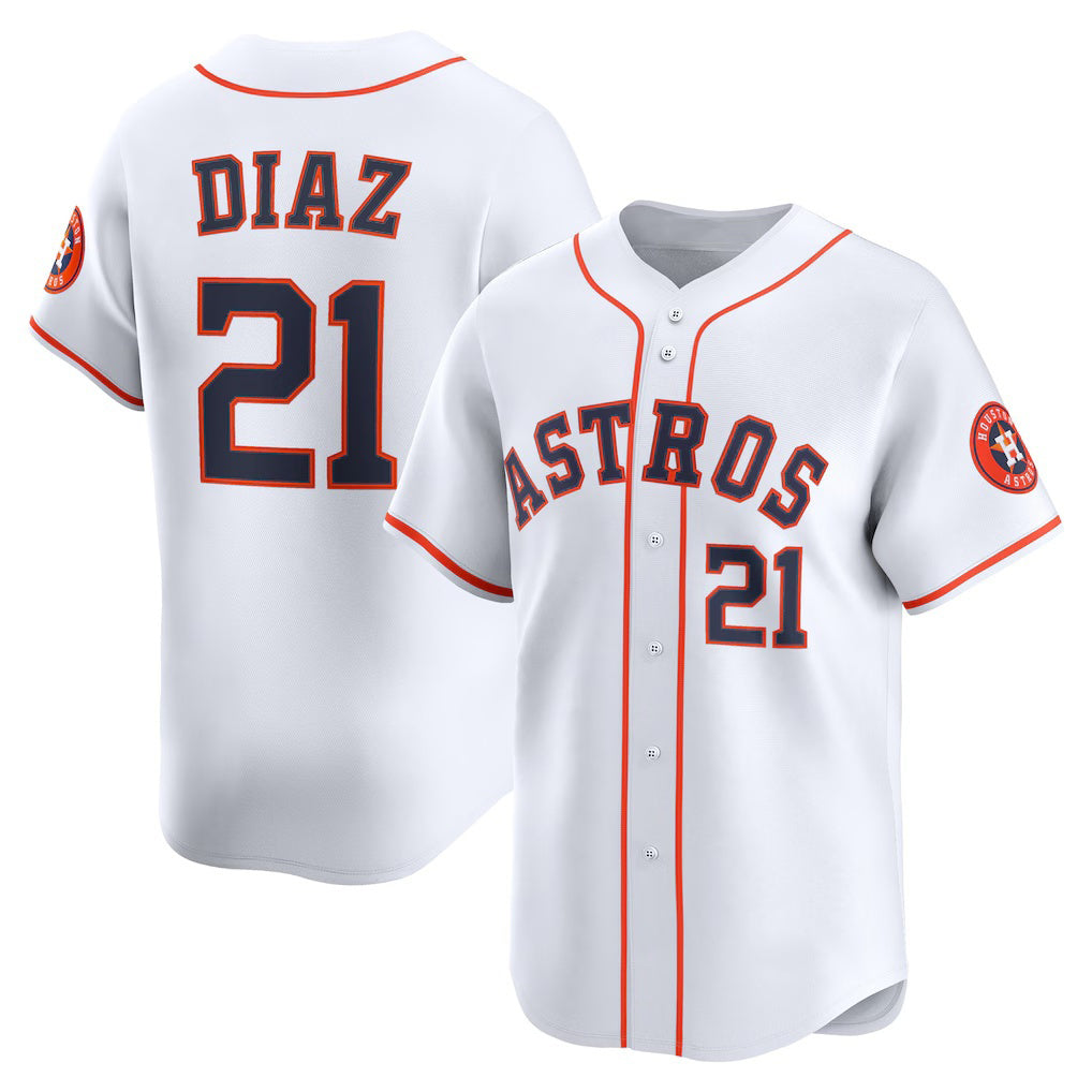 H.Astros #21 Yainer Diaz White Home Limited Player Jersey