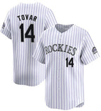 C.Rockies #14 Ezequiel Tovar White Home Limited Stitched Jersey